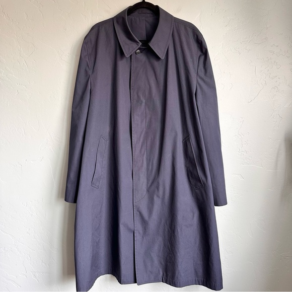 Vintage London Fog Men's Navy Blue Trench Coat Union Made Size XL 46 Regular EUC - Picture 4 of 9